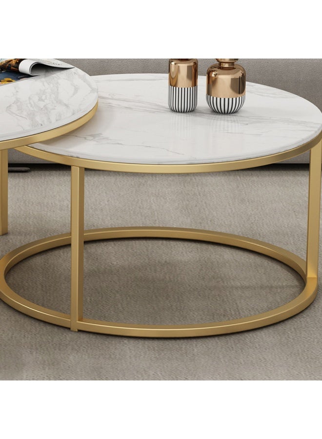 Sharpdo Modern Living Room Home Light Luxury Slate Round Tea Table - Image 2