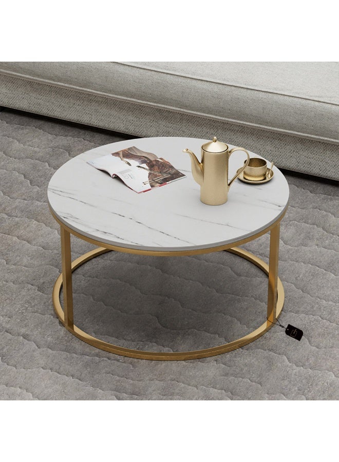 Sharpdo Modern Living Room Home Light Luxury Slate Round Tea Table - Image 3