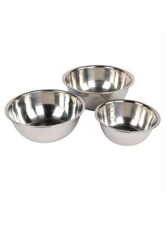 3 Pcs Stainless Steel Mixing Bowl Set 30 54 69 Ounces Salad Serving Bowls - Image 4