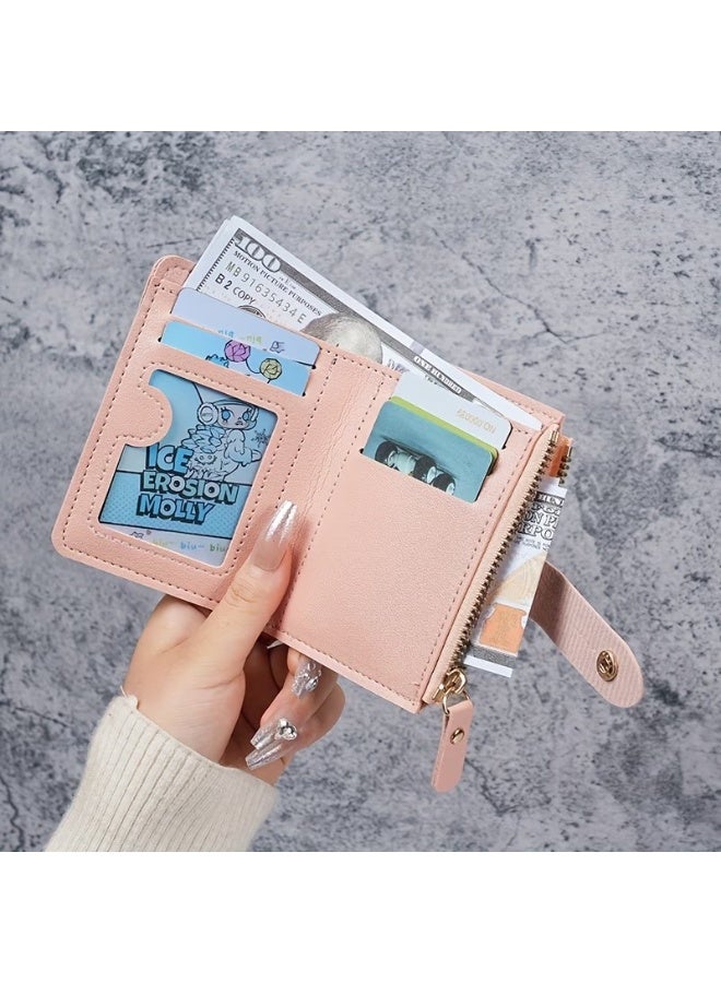 Goolsky New Women'S Short Two-Fold Coin Purse for Storing Bank Cards, Credit Cards, And Multiple Card Slots with a Zipper Wallet - Image 5