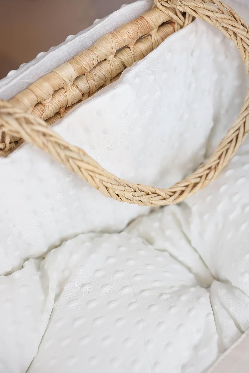 Moses Basket Sugar Baby Bed with Wooden Rocking Stand White - Image 5
