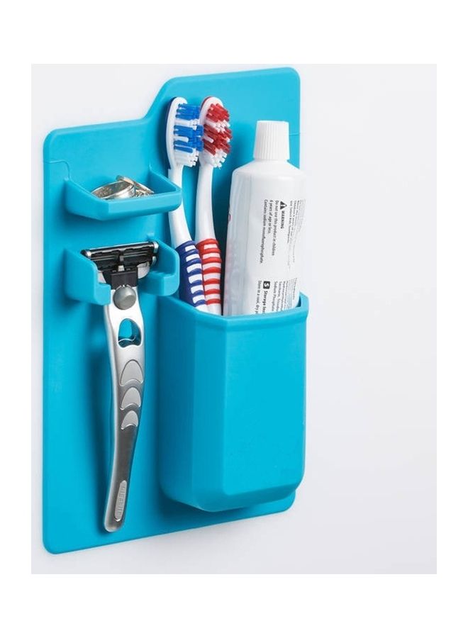 NIBEMINENT Silicone Toothbrush Holder Bathroom Organizer Storage Mighty Toothpaste Razor Blue 22 x 5 17cm - Image 2