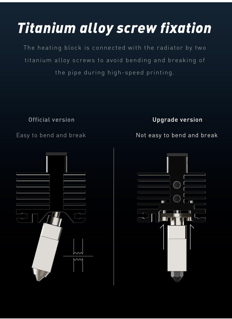 Excefore - Hotend Hardened Steel Nozzle, Up to 500°C, Plated Copper Heater Block with CHT Brass Nozzle 0.4mm Compatible with Bambulab X1 / X1 Carbon Combo P1P 3D Printer - Image 1