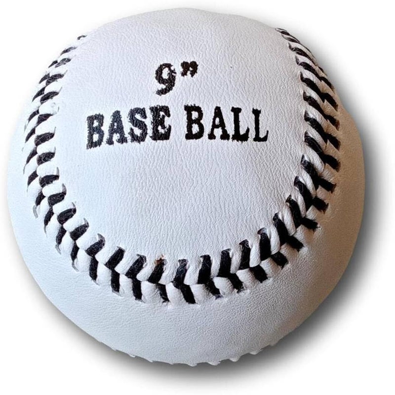 Canbee MBL PVC Baseball Ball Official Size 9 inches, White, Youth, Baseball, 1 or 2 Pieces Red Stiching and Black Stiching (White-Black-1) - Image 2