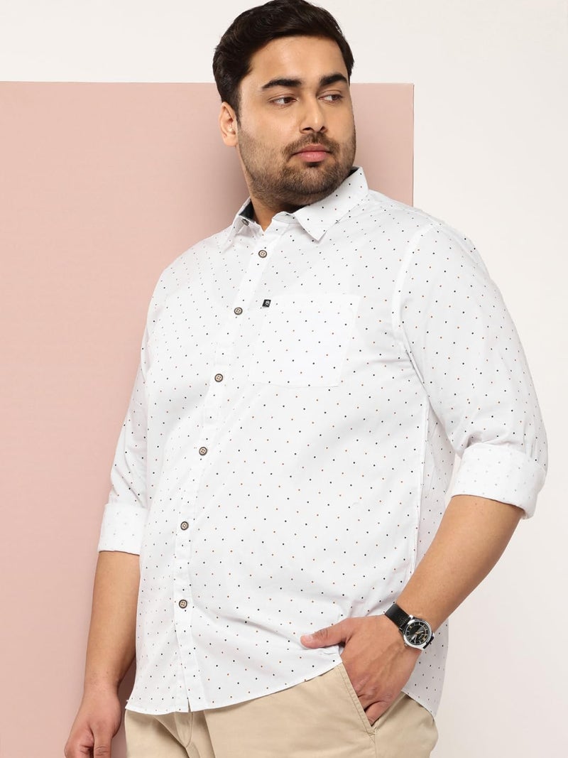 Thomas Scott Plus Size Printed Pure Cotton Casual Shirt(TS1473_Mustard_6XL) - Image 4
