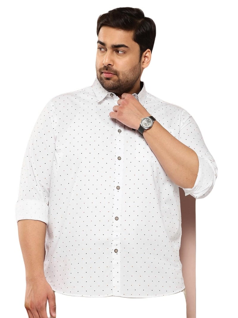 Thomas Scott Plus Size Printed Pure Cotton Casual Shirt(TS1473_Mustard_6XL) - Image 1