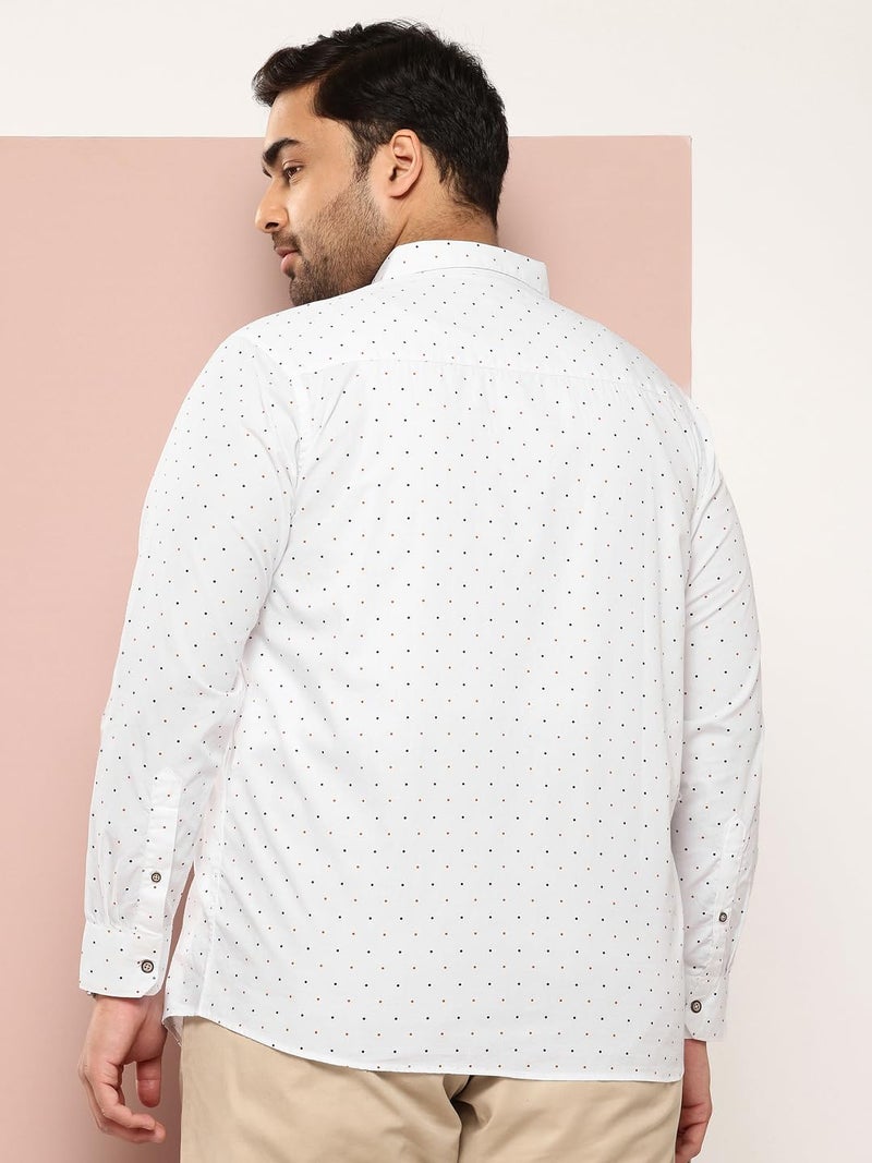 Thomas Scott Plus Size Printed Pure Cotton Casual Shirt(TS1473_Mustard_6XL) - Image 5