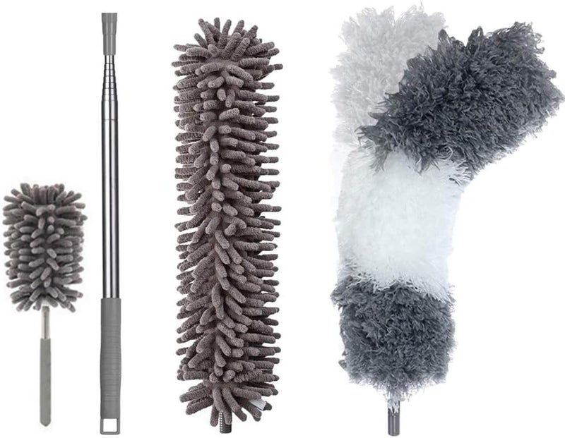 Jebblas Microfiber Dusters for Cleaning with Extension Pole (30-100 inches) Scratch-Resistant Cover, Bendable, Washable, Detachable, Extendable Duster for Cleaning Ceiling Fan - Image 1