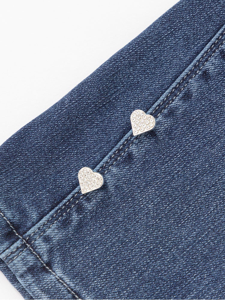 بالابالا بنطلون جينز بحجارة مرصعة للبنات - Image 5