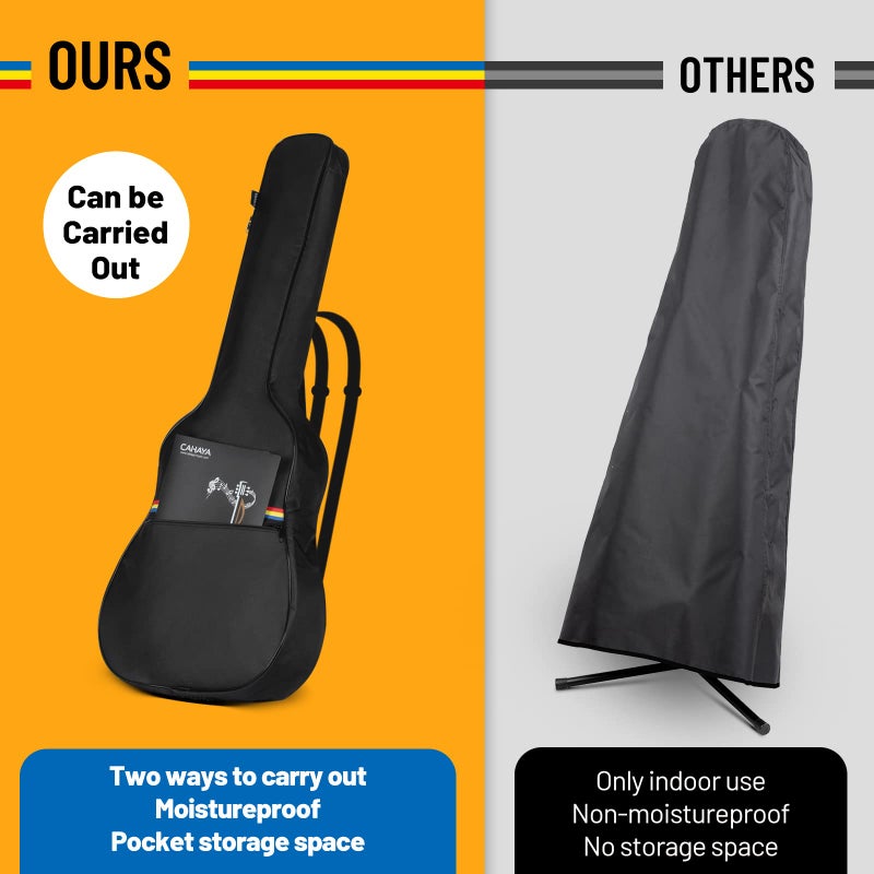 CAHAYA Guitar Bag Acoustic Guitar Case Cover Gig Bag for Acoustic Classical Guitars Black, 41 Inch, Red, Yellow and Blue - Image 3