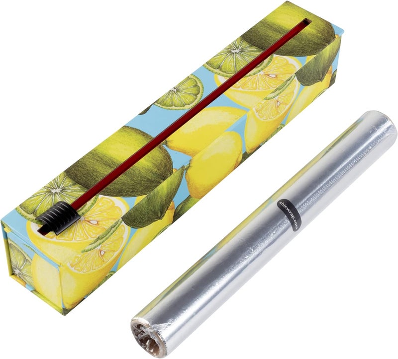 ChicWrap Lemon Refillable Foil Dispenser - One 12"x 30' Roll of Professional Grade Aluminum Foil - Reusable Dispenser w/Slide Cutter - Kosher Certified - Reduces Waste & Saves Money - Image 1