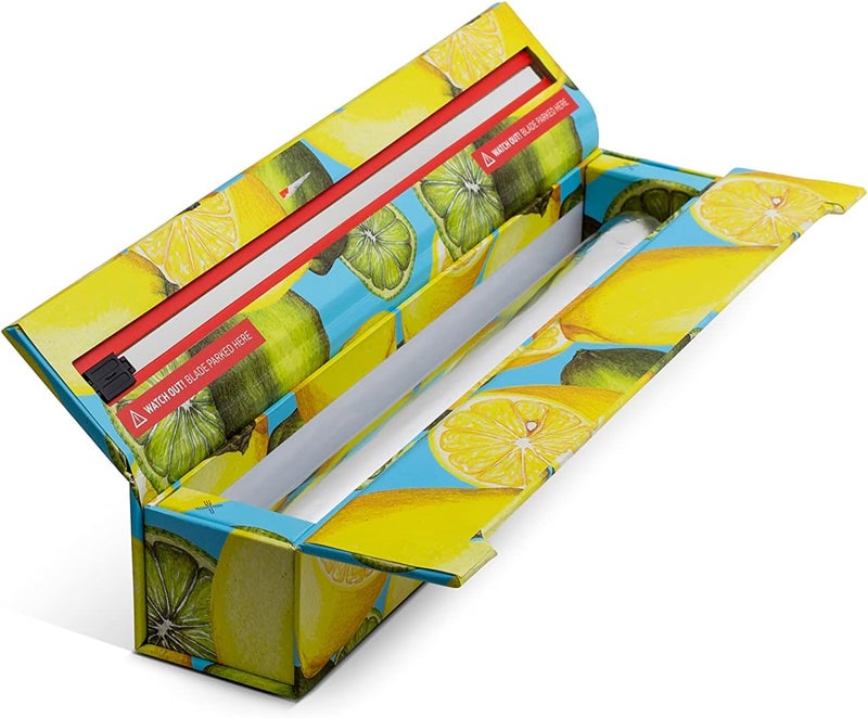 ChicWrap Lemon Refillable Foil Dispenser - One 12"x 30' Roll of Professional Grade Aluminum Foil - Reusable Dispenser w/Slide Cutter - Kosher Certified - Reduces Waste & Saves Money - Image 2