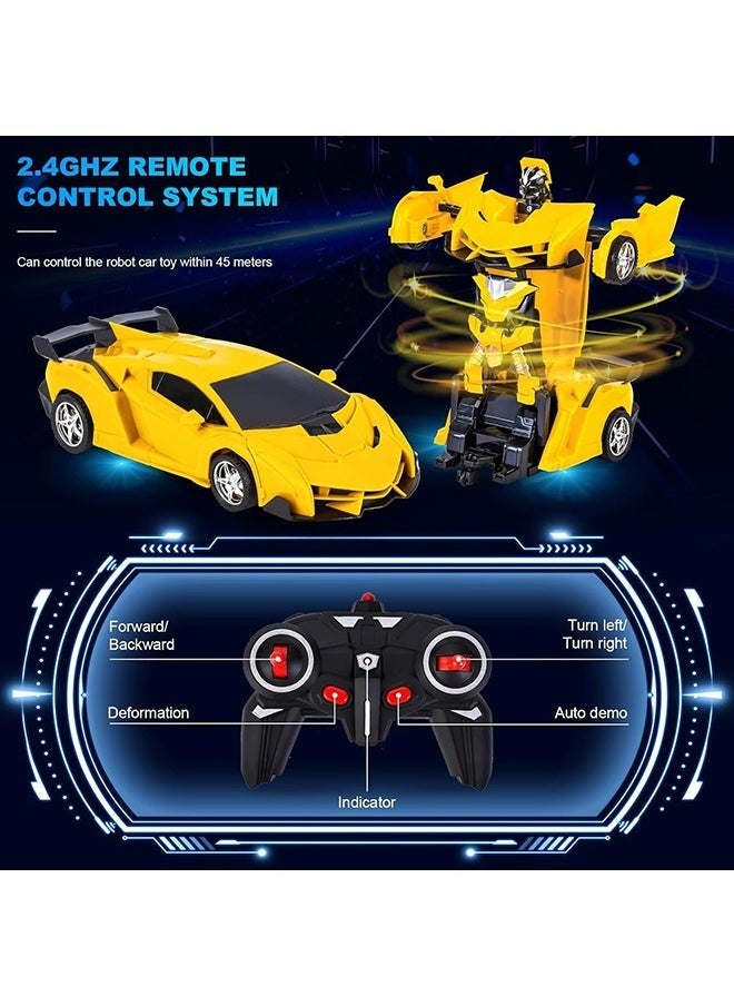 الأطفال تشوه الروبوت لعبة السيارات ، 360 درجة التناوب الانجراف ، 2.4ghz  1 : 18 نسبة التحكم عن بعد تحويل السيارات الروبوت للأطفال  - Image 4