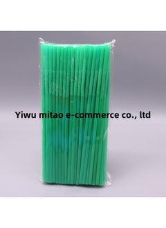 Generic Mi Tao Disposable Plastic Color Art Straw Modeling Creative Elbow Monochrome 100 10 Color Selection-Color:Green 100/bag  - Image 1