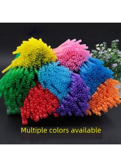 Generic Mi Tao Disposable Plastic Color Art Straw Modeling Creative Elbow Monochrome 100 10 Color Selection-Color:Green 100/bag  - Image 3