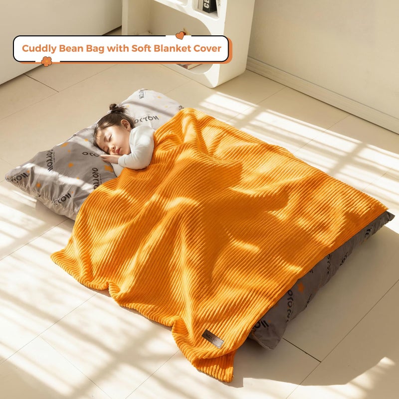 MAXYOYO 3 in 1 Kids Bean Bag Chair Bed, Convertible Chair Folds from Bean Bag to Lounger, Child Floor Sofa for Gaming, Reading, Floor Mattress with High-Density Foam Filling - Image 5
