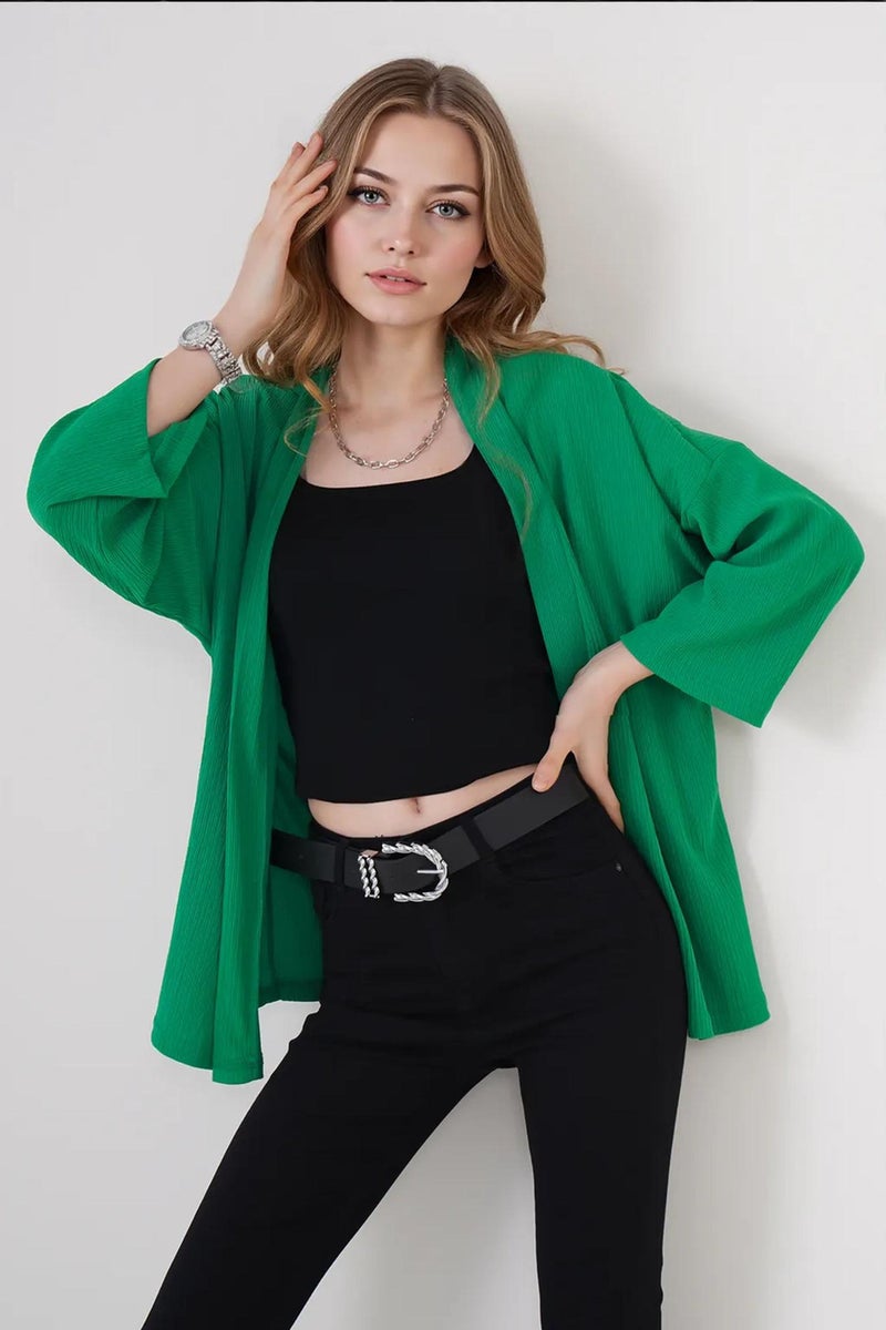 BIG DART BDART Textured Loose Fit Shawl Collar Kimono - Image 1