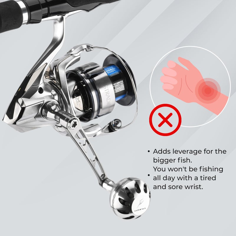 GOMEXUS Power Handle Compatible with Shimano Stradic FL FM Stella Ultegra FB Twin Power FD Spinning Reel(Not for sw) - Image 5