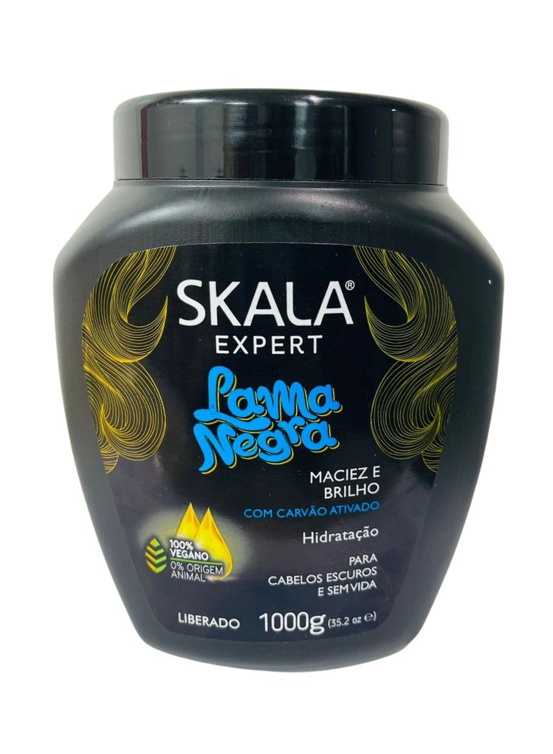 SKALA Skala Original Black Mud Activated Charcoal D-Panthenol and Vitamin E Treatment Cream - Revitalizing Hair Care for Dark and Lifeless Hair 1000g