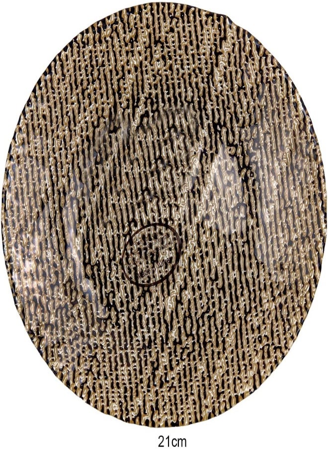 AKDC - Ceramic Dinner Plate, Elegant Round Serving Plate Perfect To Serve Steak, Pasta, Dessert And Salad In Abstract Texture Multicolour Kitchen Dining Tableware Platters (S - 21 Cm) - Image 1
