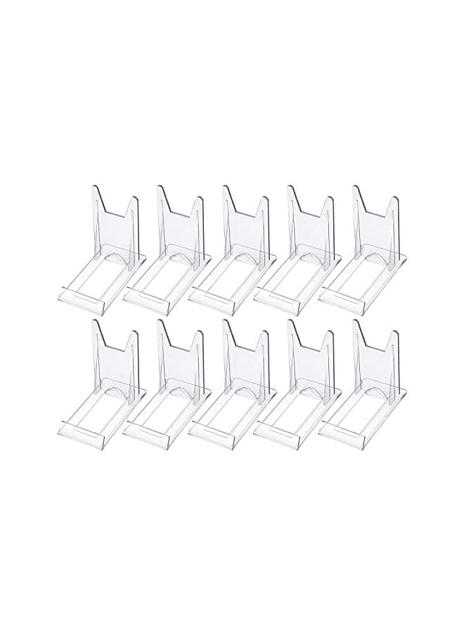 The Bros Acrylic Bracket Stands, 10 Pcs Plastic Display Holders Picture Plate Holders Clear Mini Easels Stands to Display Pictures or for Home Office Supplies Festival Party Decoration  - Image 2