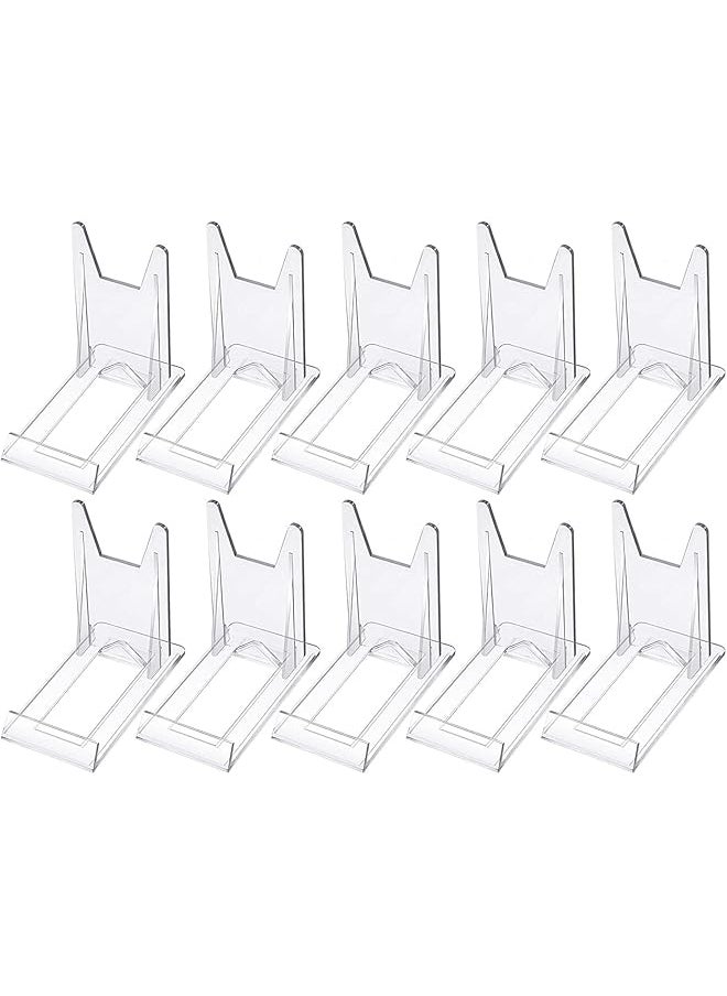 The Bros Acrylic Bracket Stands, 10 Pcs Plastic Display Holders Picture Plate Holders Clear Mini Easels Stands to Display Pictures or for Home Office Supplies Festival Party Decoration  - Image 1