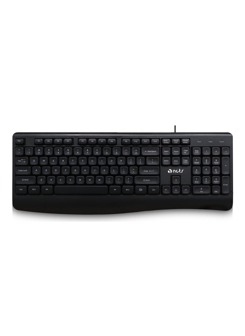 NCTS KB10B Wired Keyboard, Compatible with USB 2.0/3.0, Support USB1.0/1.1, English, Layout for Win/Mac, Desktop, Laptop,1 Year Warranty (English keyboard)