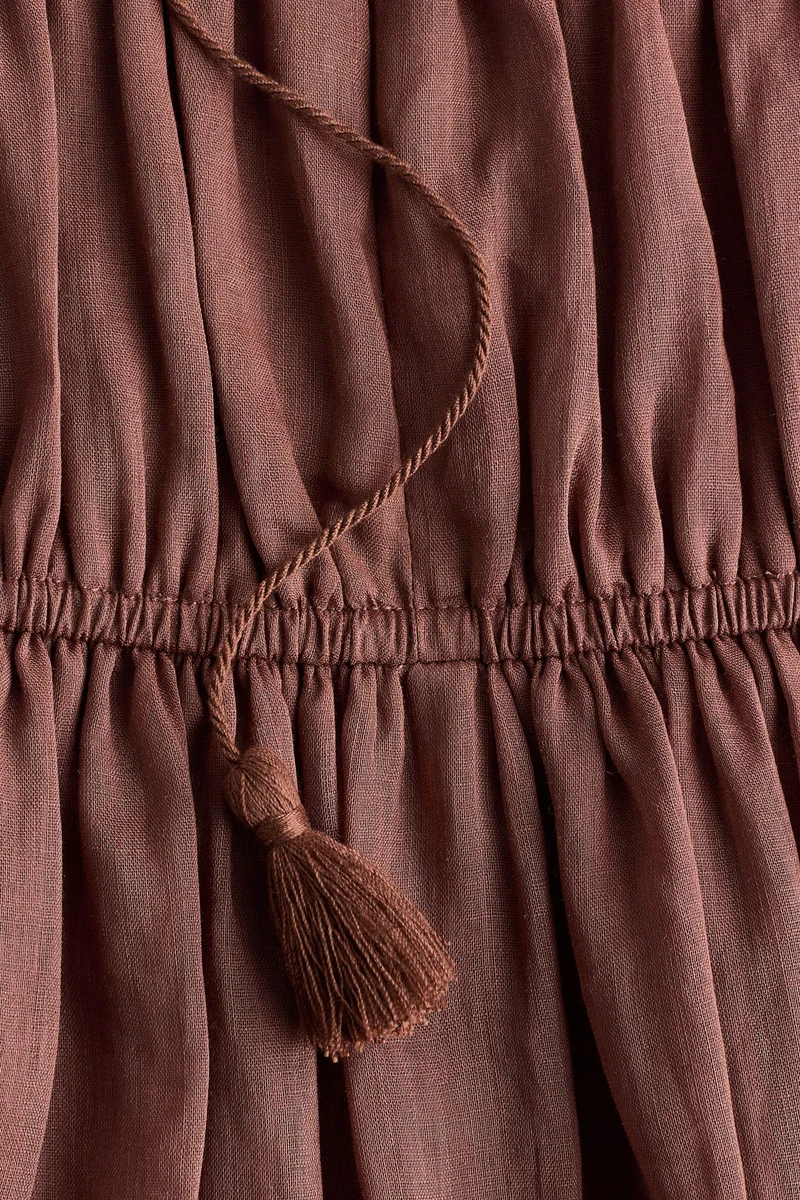 H&M Drawstring-detail ramie dress