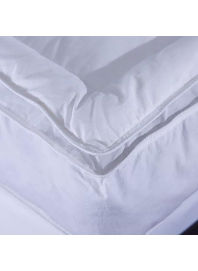 Mattress Topper King Size MicroFiber Cotton High Quality 180x200 Cm white  - Image 4
