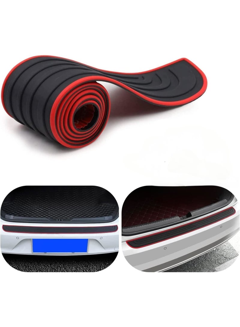 SYOSI Car Rear Bumper Protector, Universal Rubber Anti-Scratch Protectors for Cars, Truck and SUVs, Durable Non-Slip Trunk Exterior Accessories, 90cm x 7cm, Black-Red - Image 1