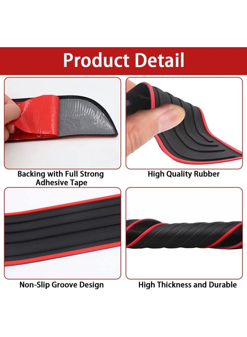 SYOSI Car Rear Bumper Protector, Universal Rubber Anti-Scratch Protectors for Cars, Truck and SUVs, Durable Non-Slip Trunk Exterior Accessories, 90cm x 7cm, Black-Red - Image 2