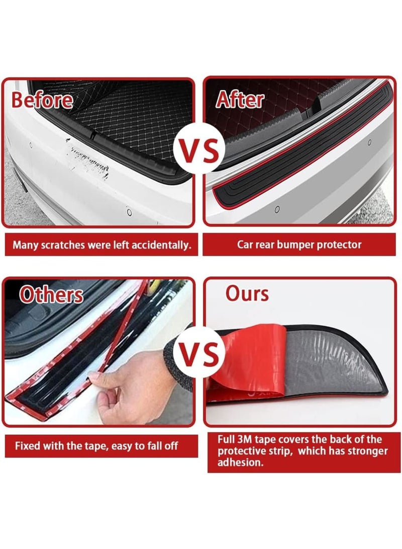SYOSI Car Rear Bumper Protector, Universal Rubber Anti-Scratch Protectors for Cars, Truck and SUVs, Durable Non-Slip Trunk Exterior Accessories, 90cm x 7cm, Black-Red - Image 5