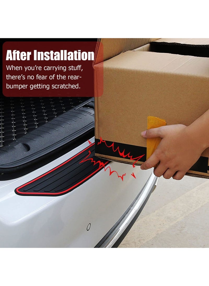 SYOSI Car Rear Bumper Protector, Universal Rubber Anti-Scratch Protectors for Cars, Truck and SUVs, Durable Non-Slip Trunk Exterior Accessories, 90cm x 7cm, Black-Red - Image 4