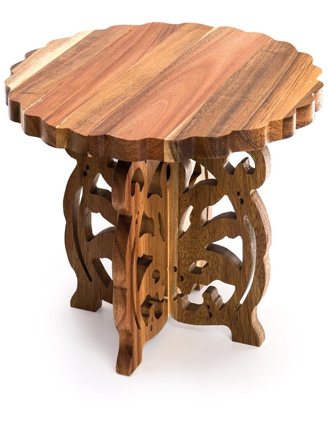 Eorbow 12" Wood Cake Stand, Acacia Wooden Rustic Cupcake Holder, Wedding Table Centerpiece Dessert Display Stand, Birthday Cake Pedestal for Tea Party Baby Shower - Image 5