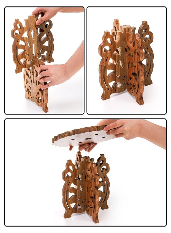 Eorbow 12" Wood Cake Stand, Acacia Wooden Rustic Cupcake Holder, Wedding Table Centerpiece Dessert Display Stand, Birthday Cake Pedestal for Tea Party Baby Shower - Image 4