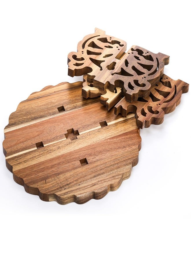 Eorbow 12" Wood Cake Stand, Acacia Wooden Rustic Cupcake Holder, Wedding Table Centerpiece Dessert Display Stand, Birthday Cake Pedestal for Tea Party Baby Shower - Image 3
