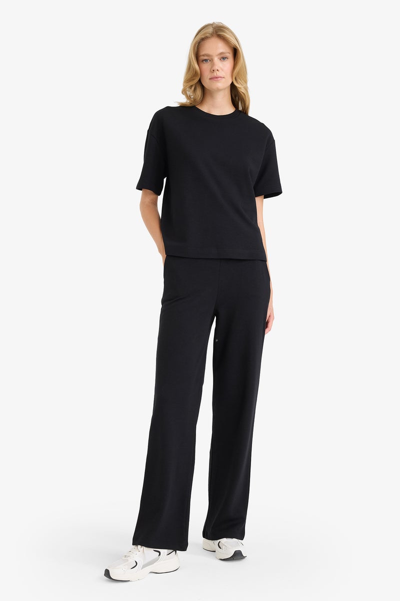 DeFacto Black Woman Straight Fit With Pockets Basic Trousers Casual - Image 3