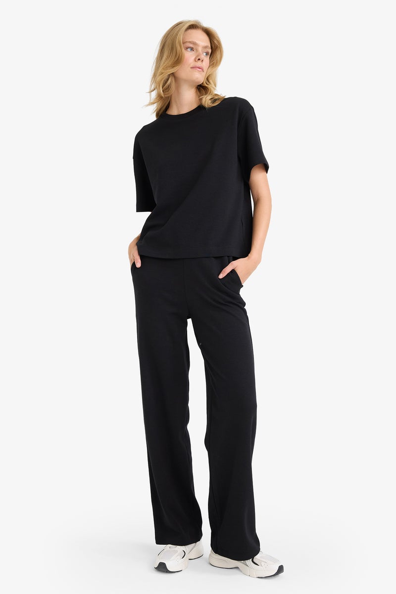 DeFacto Black Woman Straight Fit With Pockets Basic Trousers Casual - Image 5
