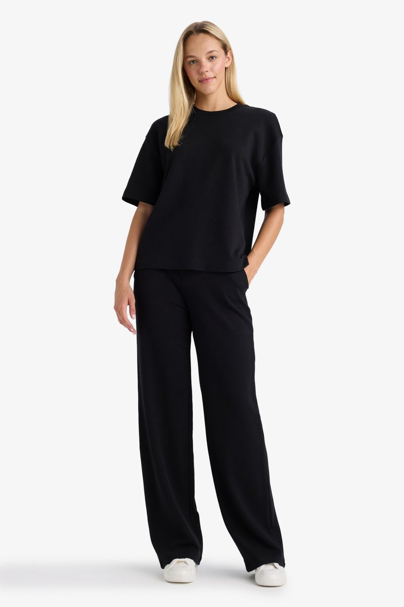 DeFacto Black Woman Straight Fit With Pockets Basic Trousers Casual - Image 1