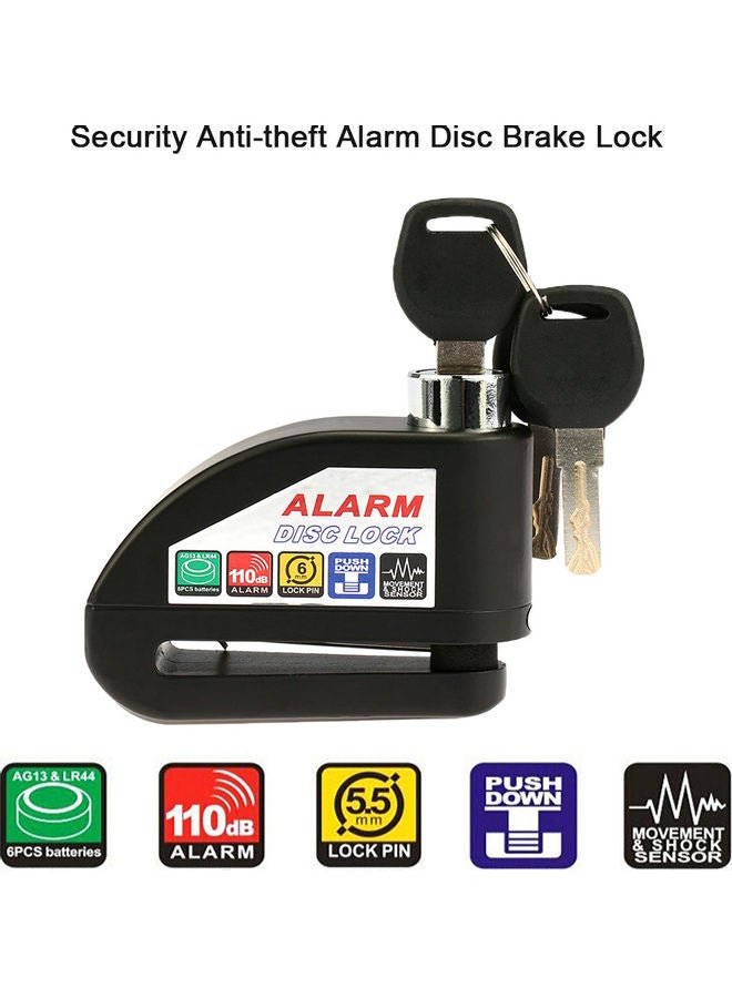 Loquat Disc Brake Lock Security Anti-theft Alarm Lock - Image 1
