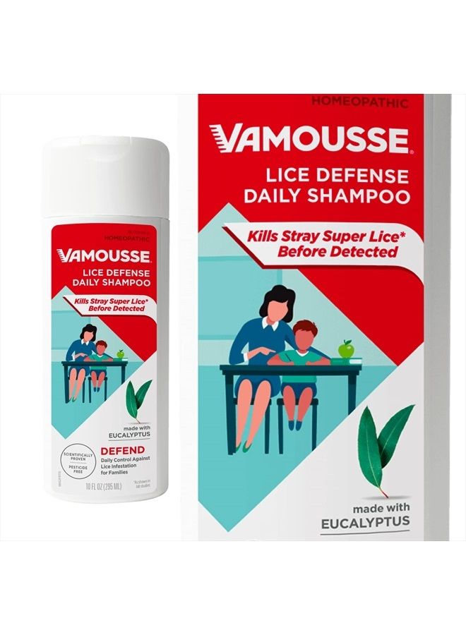 Vamousse شامبو الدفاع ضد القمل اليومي، يقتل القمل الفائق ويدافع ضد الإصابة، يحتوي على الأوكالبتوس (10.0 أونصة) - Image 1