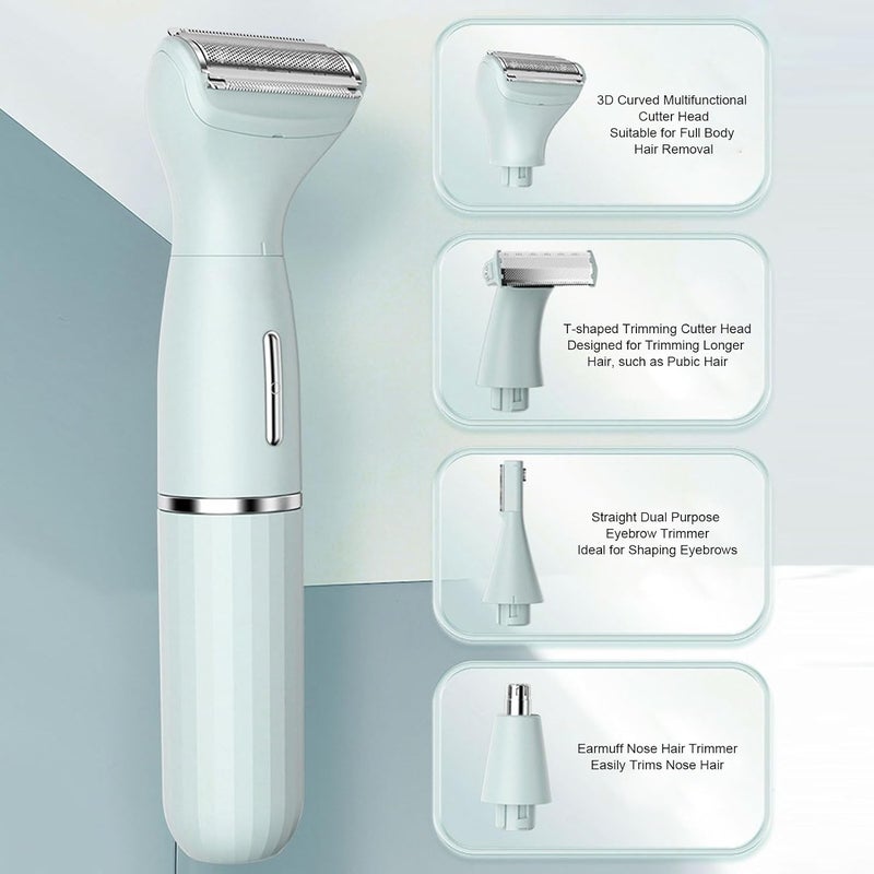 Electric Body Hair Trimmer, Pubic Trimmer with 4 Heads, Bikini for Facial, Arms, Back, Legs, Chest, Groin, Men, Women Grooming Tool - Image 5
