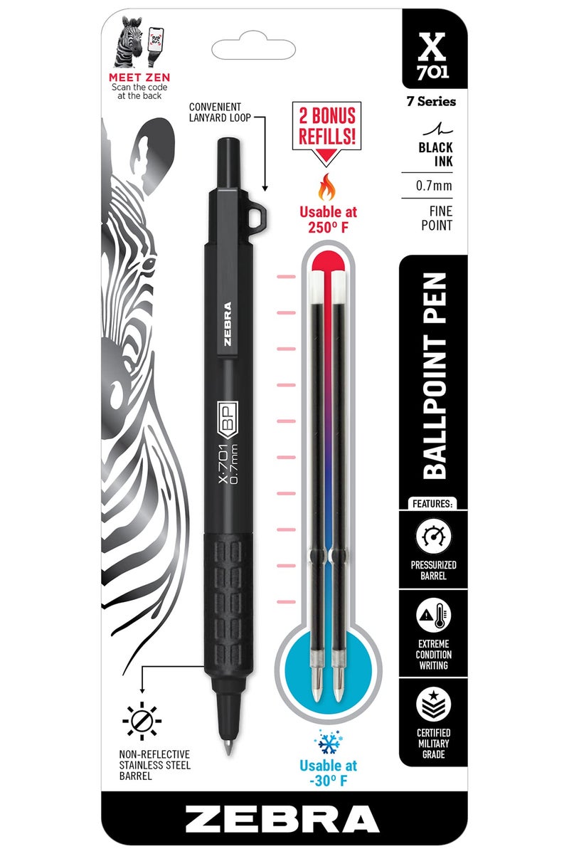 Zebra Pen X-701 Tactical Retractable Ballpoint Pen - Image 1