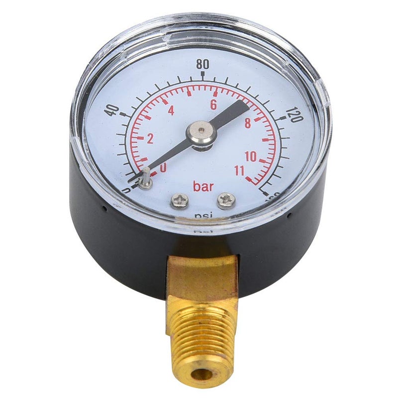 Mechanical Pressure Gauge 0 160psi 0 11bar Dual Scale Metal Casing For Air Oil Water - Image 5