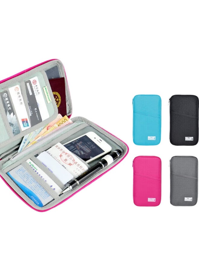 Wellhouse Passport Holder, Business Travel Card And Document Organizer, Water-Resistant Id Storage Pouch, Large Size, Rose Red - Image 2