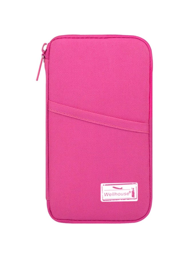 Wellhouse Passport Holder, Business Travel Card And Document Organizer, Water-Resistant Id Storage Pouch, Large Size, Rose Red - Image 3