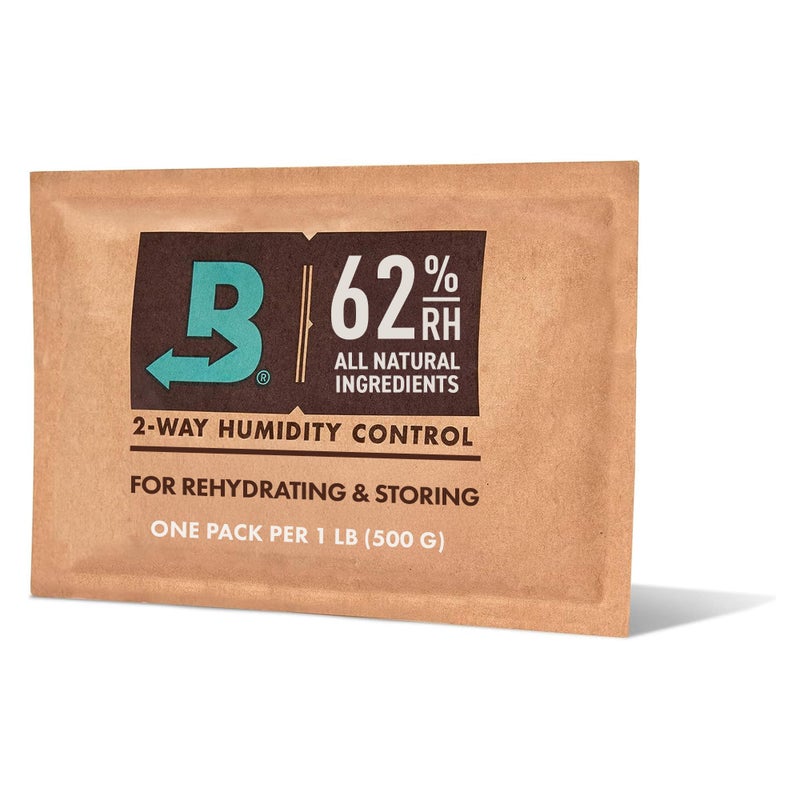 Boveda 62% Two-Way Humidity Control Pack for Storing 1 lb â€“ Moisture Absorber for Storage Containers â€“ Humidifier Pack â€“ Individually Wrapped Hydration Packet - 1-pack - Image 1