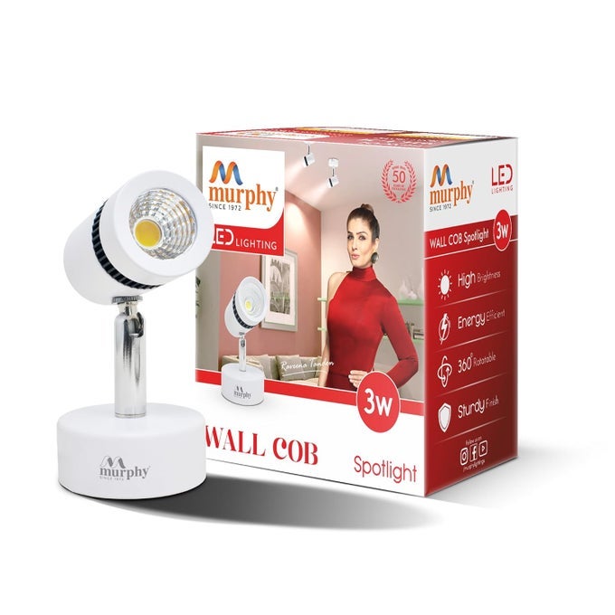 3W ADJUSTABLE ALIMINUM LED WALL COB SURFACE MOUNTED SPOT LIGHT WITH 2 YEARS WARRANTY COOL WHITE PACK OF 1