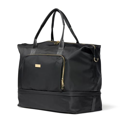 Jouer Le Weekender Travel Bag, Overnight Bag for Women, Large Travel Duffle Bag, Personal Item Carry On Tote Bag, Shoulder Bag Luggage, 9"x26"x16" - Black - Image 4