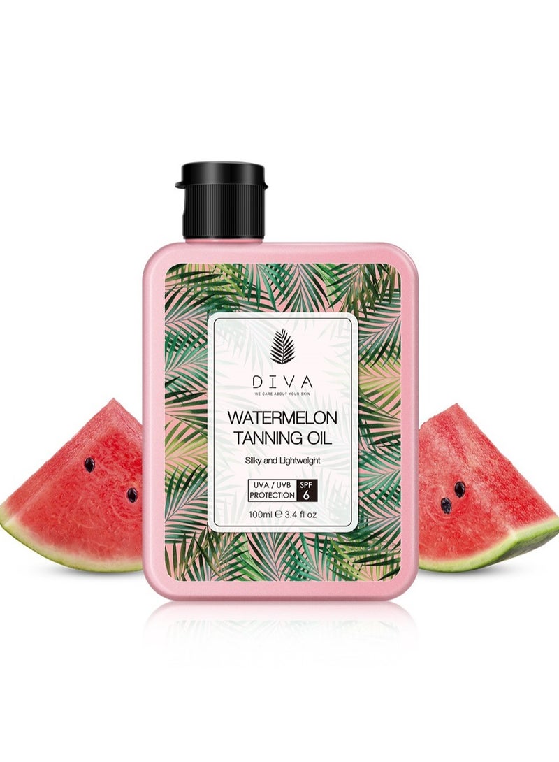 ديفا زيت تسمير البشرة بالبطيخ حريري وخفيف الوزن 100مل - Image 1
